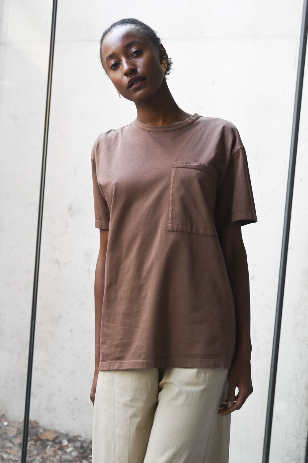 can pep rey t-shirt s/s pocket brown